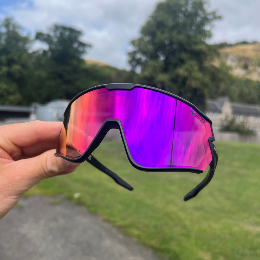 APEXX LGND glasses fitted with the Solar Flare photochromic lens