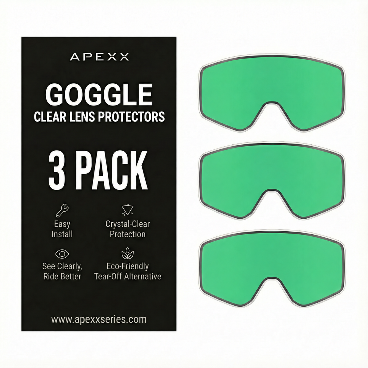 LGND Goggles Clear Lens Protectors (3 Pack)